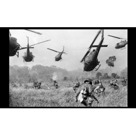 Vietnam War US Army Landing Zone Drop PHOTO Helicopters Fire Machine Guns 66