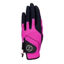 Zero Friction Junior Compression-Fit Synthetic Golf Gloves, Universal-Fit, Right Hand (Pink)