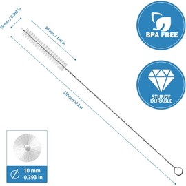 Owala Straw Cleaner Brush - Extra Long 12.5 inch Pipe Cleaners, Extra Wide 10mm Stainless Steel Cleaning Brush Set for Straws on Cups, Water Bottles, Tumblers - 5 Pack