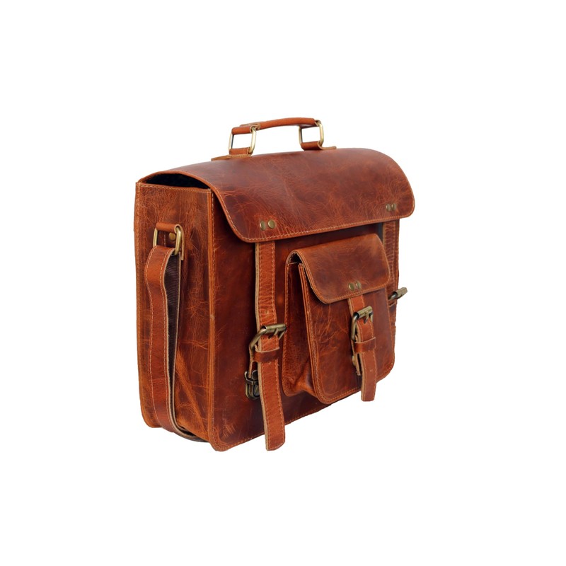 Jaald Leather Messenger Bag Laptop Case Office Briefcase Gift For