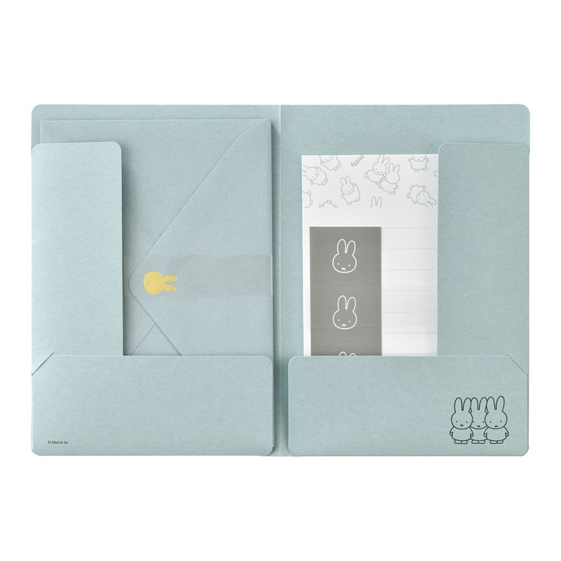 Le-MY12B Maruay Miffy Letter Set with Case, Blue, 8 Stationery,