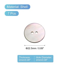 uxcell 7 Pcs Natural Shell Buttons, 2 Hole 22.5mm Mother of Pearl Buttons for Shirt Clothes Coats Suits Jacket Jeans Skirts Sewing Craft DIY Decoration, Black