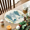 Artoid Mode Red Pine Trees Christmas Round Place Mats Set