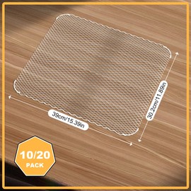 Grill Mesh Mat Set of 20,16x12 Disposable Grill Topper,Non-Stick Aluminum Grill Mats for Outdoor Grill,Easy to Clean Disposable Grilling Liners for Outdoor Smoker, Pellet, Gas, Charcoal Grills