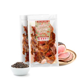 Old Fashioned Real Ham Jerky | Peppered Ham | No Artificial Sweeteners | Keto-Friendly | High Protein Meat Snack | Gluten-Free | Small Batch Handcrafted | Bezerky Jerky | 16 ounce (Pack of 1)