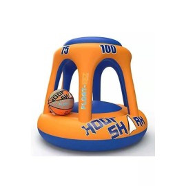 Fun Knuckles Swimming Pool Basketball Hoop Set by Hoop Shark - Orange/Blue - Inflatable Hoop