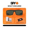SPY General Matte Black ANSI Rx/Happy Gray Green Rectangular Sunglasses
