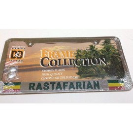 D&D 1PC RASTAFARIAN REGGAE RASTA LION OF JUDAH METAL CHROME LICENSE PLATE LPF-1011
