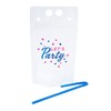Fun Express Let’s Party Collapsible Plastic Drink Pouches with Straws,