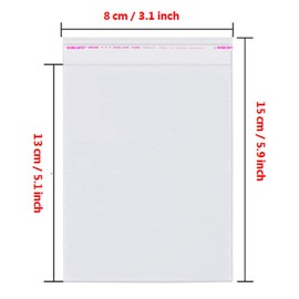 Borningfire 400 Pcs 3x5 Inches Clear Resealable Cellophane Bags Self Adhesive Sealing, Good for Bakery Candle Soap Cookie Prints Card