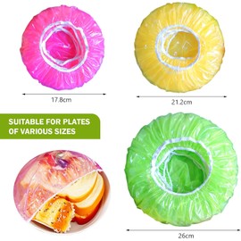 Juego de 60 fundas de plástico elásticas reutilizables para tazones de alimentos, masa madre de pan, funda elástica para pruebas