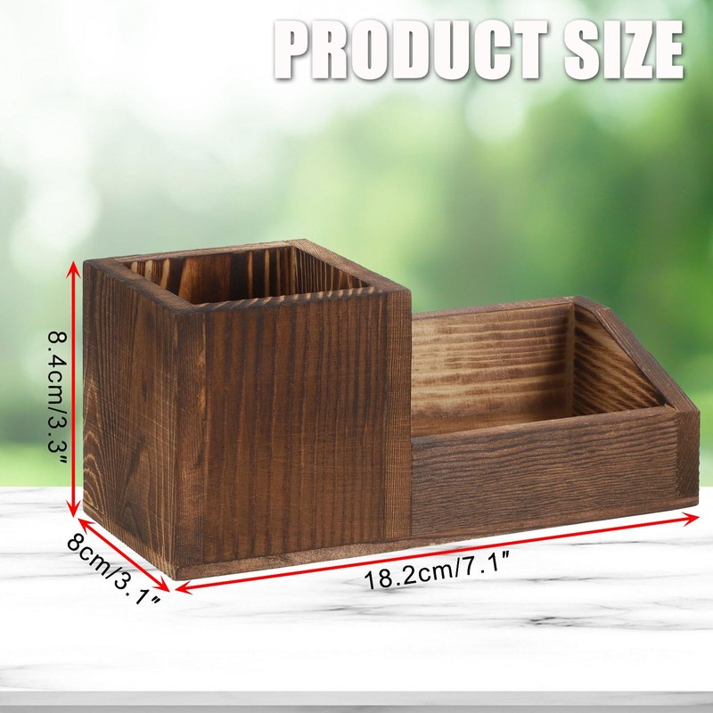 Hipiwe Business Card Holder Stand for Desk Wood Business Card