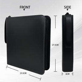 Jumbo XXL card Album für große Karten, Binder kompatibel mit Jumbo Karten, Abnehmbar 45 Seiten für eine Kapazität von 90 Karten Jumbo Oversized Card, Schwarzes PU-Leder Tragbar Jumbo Karten Album