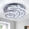 CXGLEAMING 15.7" Crystal Chandelier Modern LED Ceiling Light Moon Shape