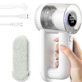 UIWDBDHE Maquina Quita Pelusa para Ropa,Quita Pelusa Eléctrico USB,Portátil Quita Bolitas para Ropa Potente Succión,con 3 Velocidades Ajustables,Cuchilla 6 Hojas,Pantalla LED,para Ropa,Suéter,Sofá.