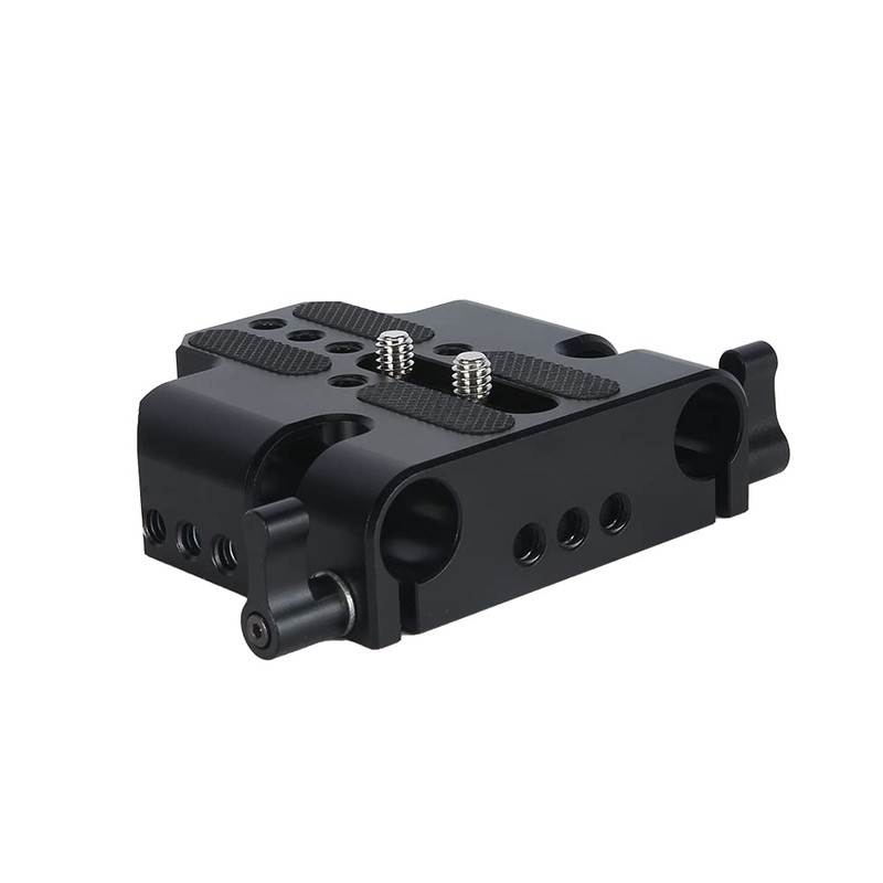 NICEYRIG Dual 15mm Diameter Rod Clamp Base Plate with 1/4"