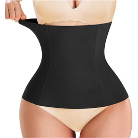 Gotoly Women's Underbust Corset Tummy Control Waist Trainer Elastic Postpartum Belt Postpartum Support Waist Cincher Belly Waist Body Shaper, black