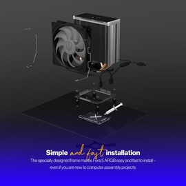 ENDORFY Fera 5 ARGB, CPU Cooler with Fan 120 mm, Fluctus 120 mm ARGB PWM Fan, Includes Thermal Paste, AM4 Cooler, AM5 CPU Cooler, AM4, LGA1700, LGA1200, EY3A007