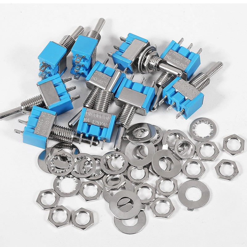 20Pcs SPDT Mini Toggle Switch 3 Pin 3 Position ON/Off/ON