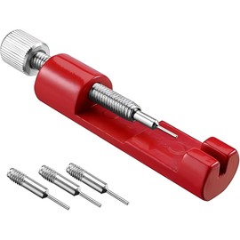 Metal Watch Link Removal Kit- Watch Repair Tool-Pin Remover Adjust-Replacement Pins for Watch Bracelet Sizing Watch Strap Adjustment and Repair with 3 Extra Pins-Split Pin (Red)