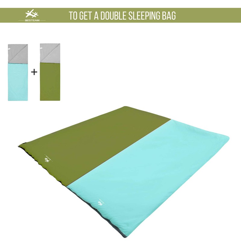 BESTEAM Ultra-Light Warm Weather Envelope Sleeping Bag, Outdoor Camping, Backpacking