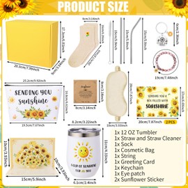 Sunflower Gifts for Women, Gift Box for Birthdays, Get Well Soon Self Care Package Gift Basket Sending Sunshine Gifts for Her, Women, Sister, Mom