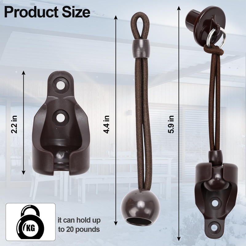 Universal 3-Pack Bungee Pull Ring End Cap Kit,Replacement Shade Parts