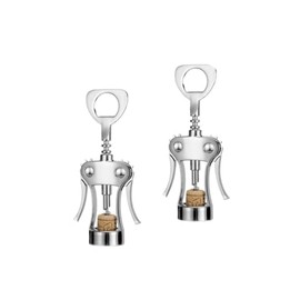 Wine Bottle Opener, Wing Corkscrew Heavy Duty, Corkscrew, Chrome Plated, Silver (pack of 2)