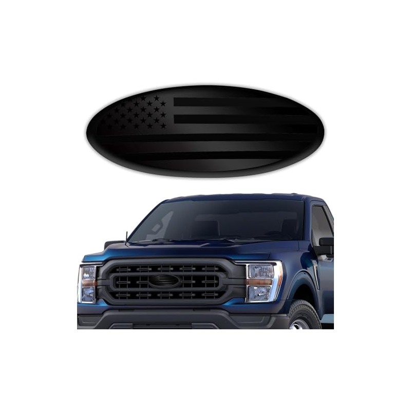Ford F-Series American Flag Emblem, 9 Inch Front Adhesive Grille