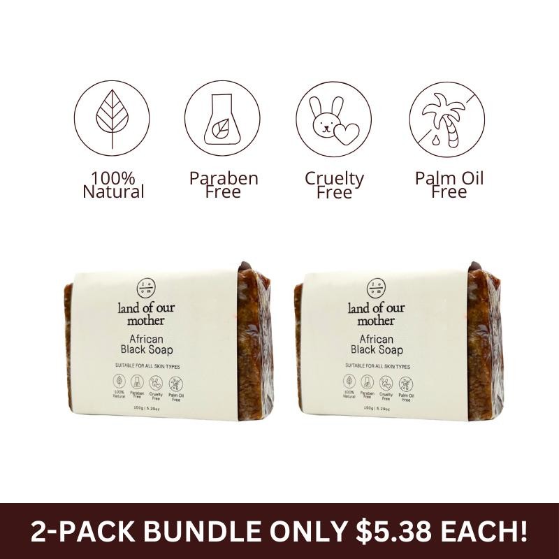 African Black Soap Bar with Shea Butter & Coconut Oil