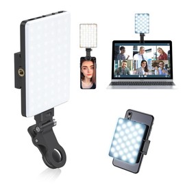 Portable LED Selfie Lights with Front & Back Clip, High Power 60 LED 2000MAH Rechargeable Camera Fill Light, Camping Light Modes Clip Ring¬†Photoshoot Light For¬†Smartphone/Tablet/Laptop/Camera,¬†Tech Gadgets, Electronics Accessories:_Dark Gray_RGB Version