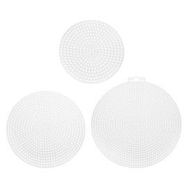 HARFINGTON 30Pcs Round Plastic Canvas Mesh Sheets 3", 4.53", 5.79" Circle Blank Canvas Shape Mesh Mat White for Embroidery Knit Crochet Crafting Needlework