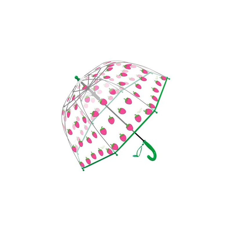 Merciband Kids clear Bubble dome type umbrella (Strawberry Green) Easy