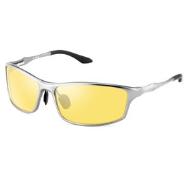 SOXICK Night Sunglasses, Night Driving Glasses, Men's Night Glasses, Sports Sunglasses, Ultra Lightweight, Outdoor Use, Day and Night, Yellow Lens, UV400, UV Protection, Night Fishing, Driving,