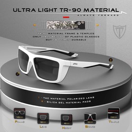 ATTCL Sports Polarized Sunglasses For Men Women Cycling Driving Fishing 100% UV Protection Sunglass (white-Black/not mirrored)