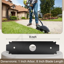 LIZEWEI 2-Pack AC04215 8" Reversible Heavy Duty Hardened Steel Edger Blade Expand-It - Compatible with Ryobi UT50500, UT15518, RY15518, RYEDG11, P2310 and P2300B Heavy Duty Edger (818-928)