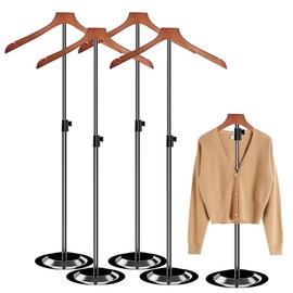 hanvate 4Pack Adjustable T Shirt Display Adult,22-38IN Flexible Shirt Rack Shoulder Stand, Portable Hanging Metal Clothes Display, Hanger Rack for Clothing Dress Garment Coat Retail