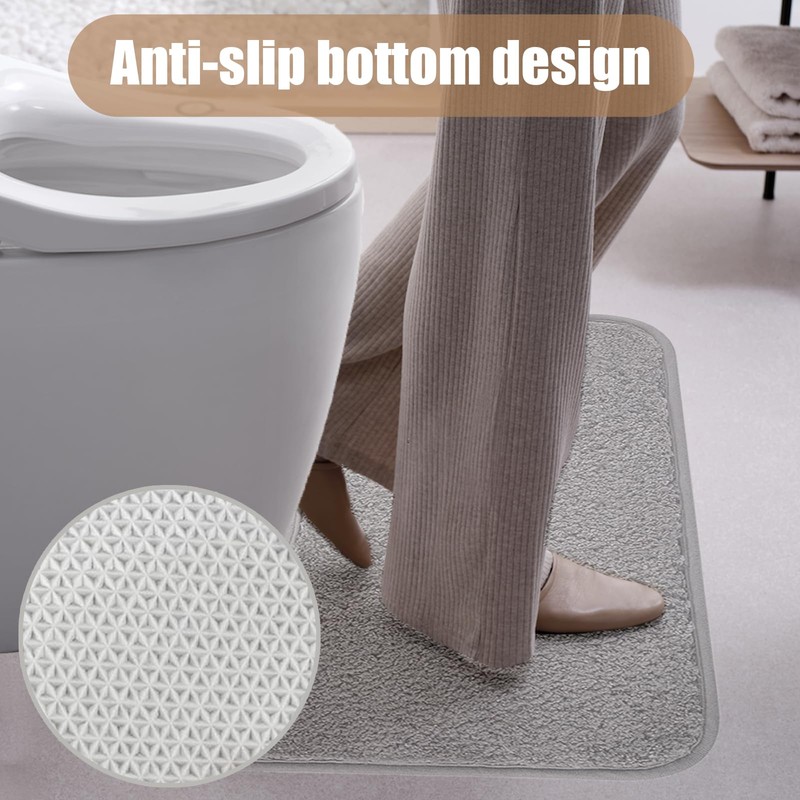 ZcrPrn Toilet Mat,Toilet Mats Pedestal Only,U-shape Soft Non Slip Absorbent