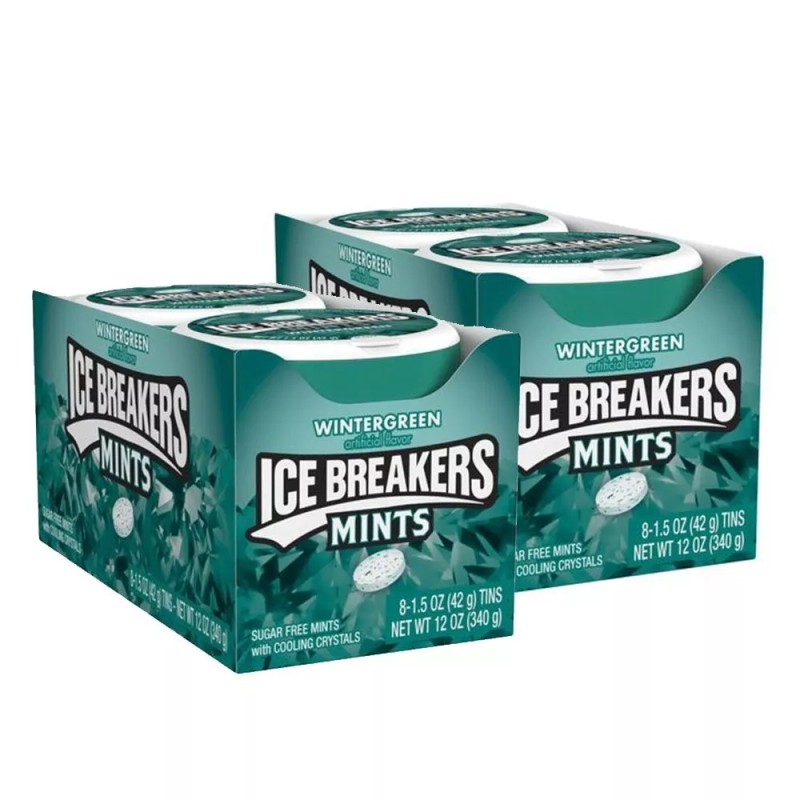 ICE BREAKERS Mints Wintergreen, Sugar Free, 1.5-Ounce Tins (Pack of