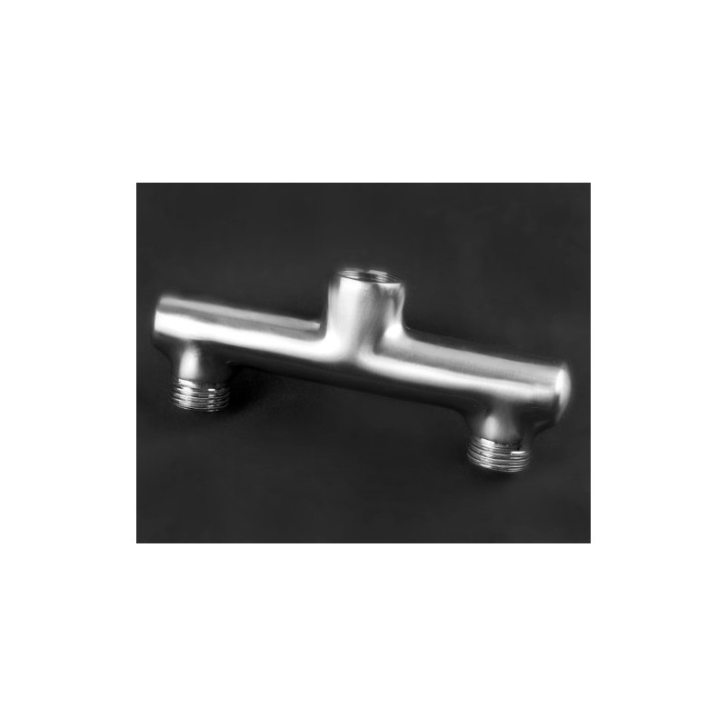 Double Shower Head Manifold Brushed Nickel