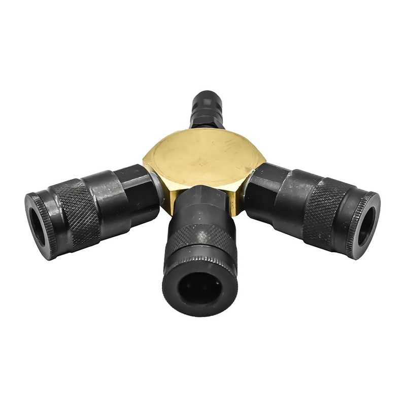 Interstate Pneumatics FPM44R-KA6 Flat Hex Manifold with Three 3/8 Inch