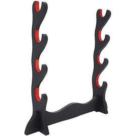 CNLQ 1 Layer 14.8'' Padded Protect Japanese Samurai Sword Katana Wakizashi Tanto Stand Holder Display Rack Support for All Sword (4layer)