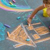 PATIKIL 10 PCS Dustless Chalk, Cyan Blue Sidewalk Chalk Large