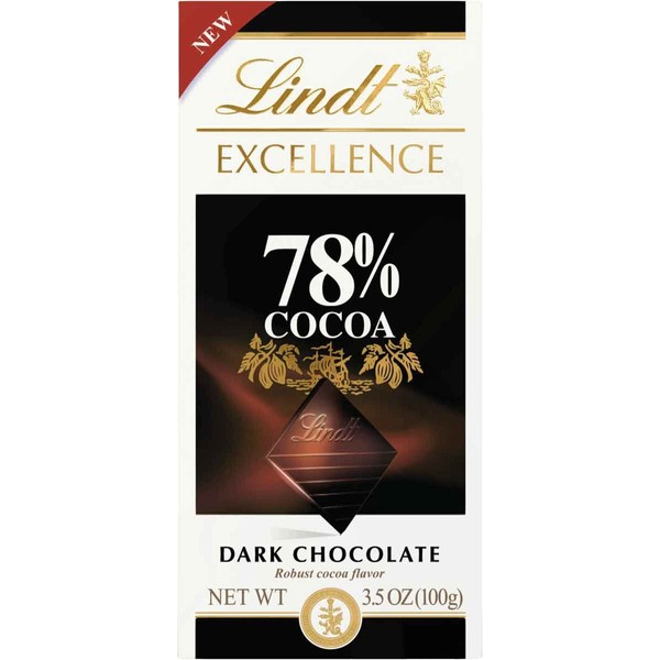 Lindt Excellence Bar, 78% Cocoa Dark Chocolate, 3.5 Ounce (Pack of 12)