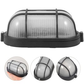HOLIDYOYO Sauna Room Lamp, Anti-high Temperature Oval Round Lamp Waterproof Grid Bulkhead Ceiling Light