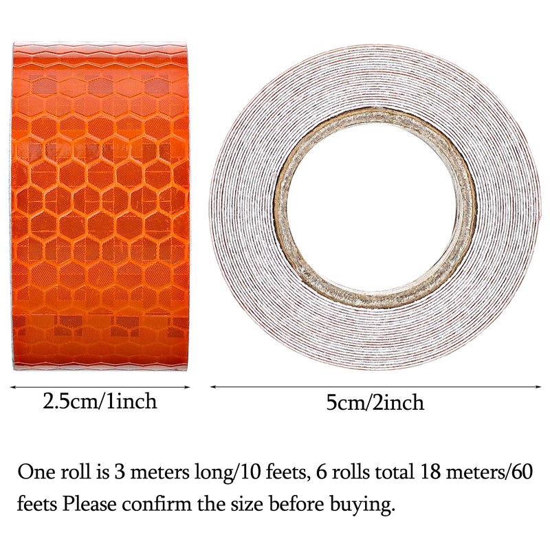 Zonon 6 Rolls High-Visibility Reflective Tapes Waterproof Self-Adhesive Safety Stickers