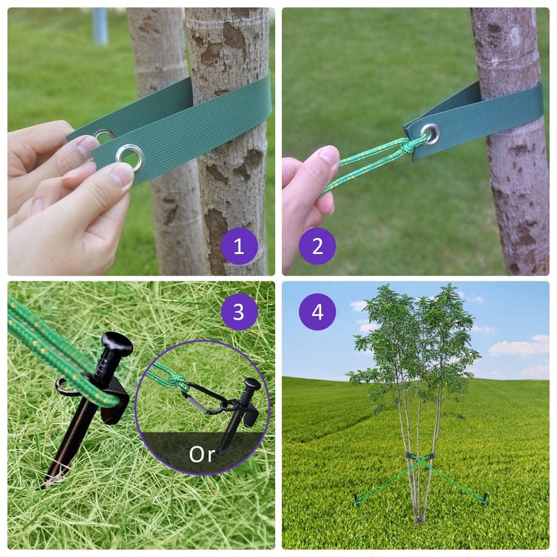 3Pcs Tree Stake Kit, 3Pcs 30CM Heavy Duty Tree Stake