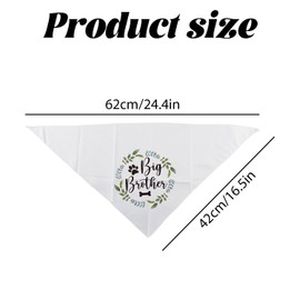 Tabanzhe Pet Dog Bandana-White Triangle Dog Scarf Cotton Big Brother Plant Puppy Cat Scarf Bibs Accessories for Small Medium Dogs Pets Birthday Party Gifts Supplies
