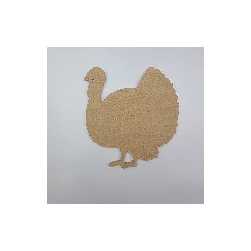 8" Turkey, Unfinished MDF Art Shape by Wooden Craft Cutouts
