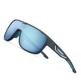 TOREGE Polarized Sports Sunglasses For Man Women Cycling Running Fishing Golf TR90 Unbreakable Frame TR13(Grey&Blue&Light Blue Lens)